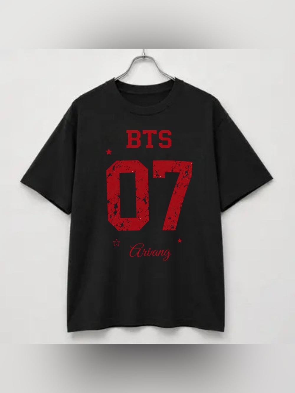 Black Arirang BTS Graphic Tee with Red '07' Print Vintage Gift For Fan - Picture 2 of 3